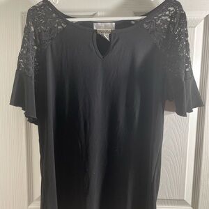 Elegant‎ Black Lace Sleeve Top